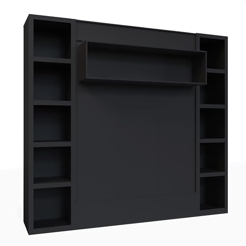 Queen Murphy Wall Bed with Two Bookshelves Z468