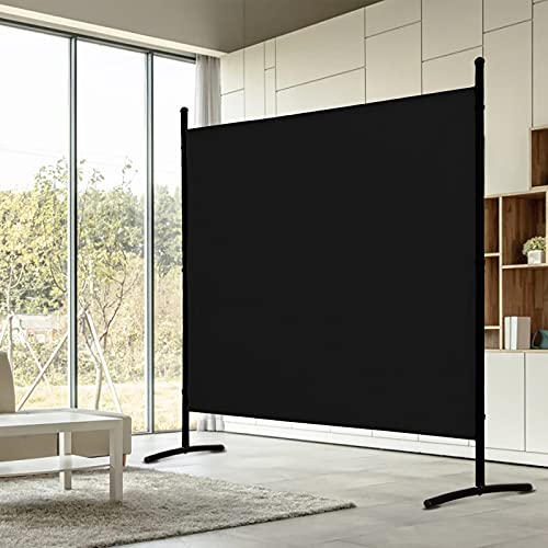 4 Panel Folding Room Divider Privacy Screen with Steel Frame F2996