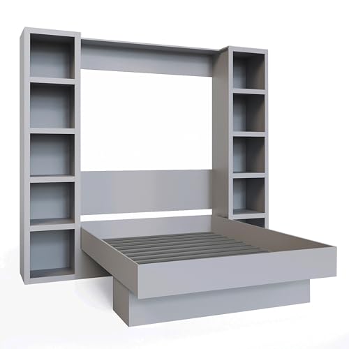 Queen Murphy Wall Bed with Two Bookshelves Z468
