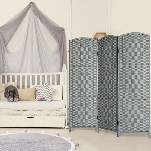 3 Panel Folding Room Divider, Dark Mocha Privacy Screen K453