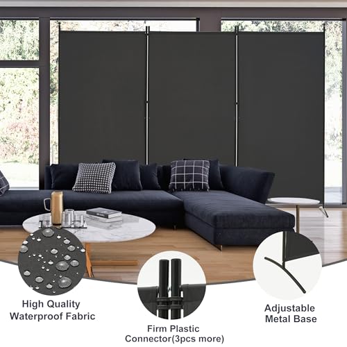 3 Panel Room Divider Folding Partition Privacy Screens, Freestanding Fabric Panel, 102" W x 71" H S7520