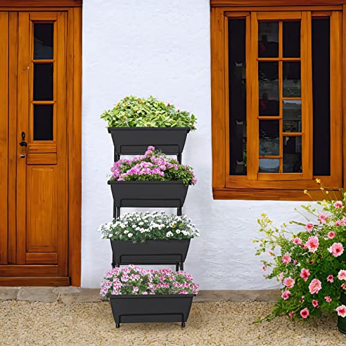 Raised Garden Bed 4 Tier Vertical Planter with Legs H80745