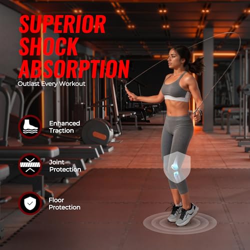 24 Pcs Interlocking Rubber Top Exercise Mats for Home Gym B471556