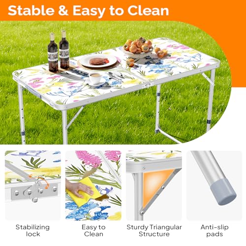 3ft Aluminum Folding Camping Table with Carrying Handle O3096