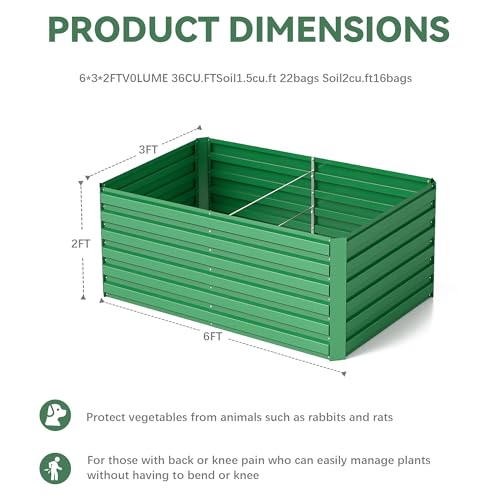 Galvanized Raised Garden Bed 8x4x2ft, Large Metal Planter Box for Outdoor Vegetables, Flowers & Herbs D2106