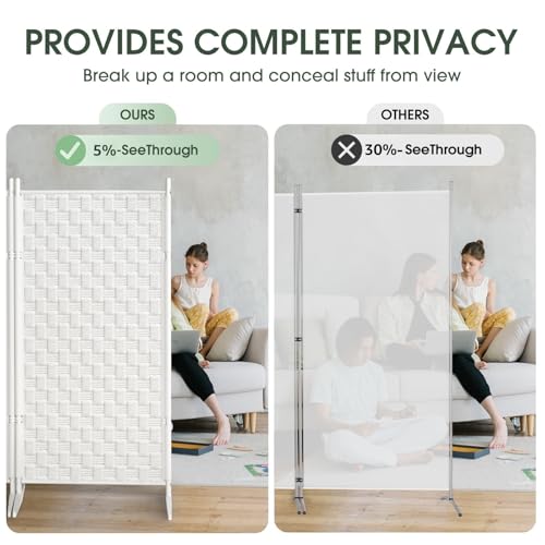 2 Panel Room Divider - White Folding Privacy Screen for Indoor Separation S4442
