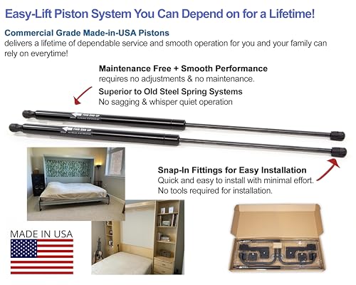 Queen Size DIY Murphy Bed Hardware Kit - Vertical Wall Bed with Pull Down Mechanism C9139