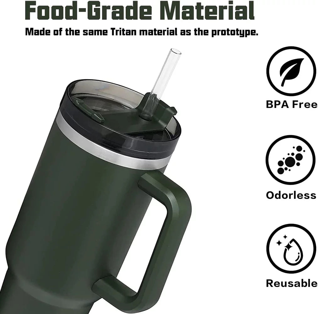 40 oz Stainless Steel Insulated Travel Tumbler with Straw J8233