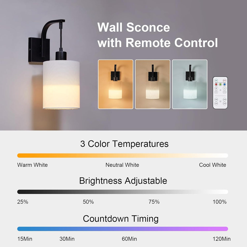 Battery Operated Wall Sconce Set of 2, Rechargeable O79940