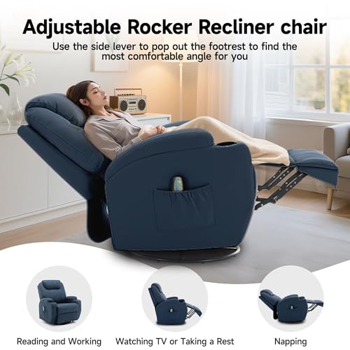 Rocking Recliner Chair with Massage and Heat for Adults H49678