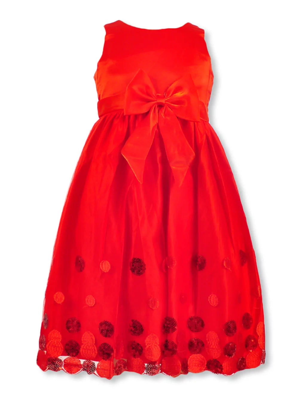 Polka Dot Sequin Dress for Girls, Red, Size 14 W640239