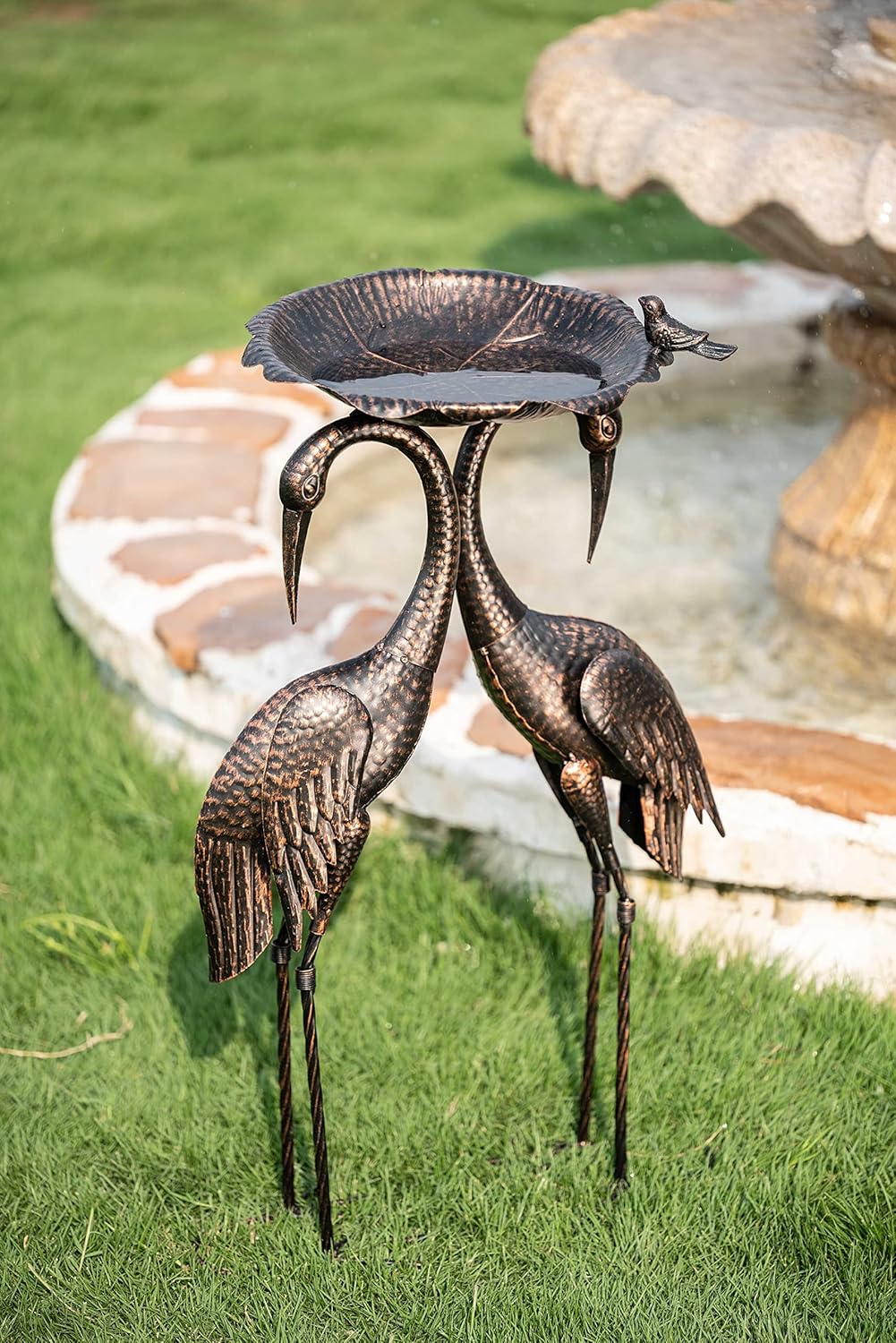Large Crane Bird Metal Garden Art Heron Sculpture Lawn Ornament O3278
