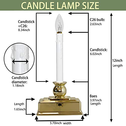 Christmas Window Candles with Timer, LED Flickering Lights, Set of 4 D66060