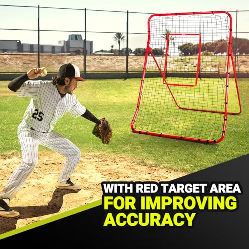 Baseball Rebounder Net with Strike Zone, Adjustable Pitching and Catching Net U99157