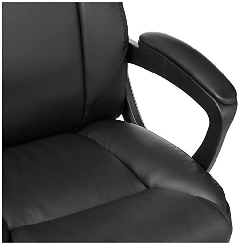 Mid-Back Height Adjustable Office Desk Chair with Armrest, Black R860779