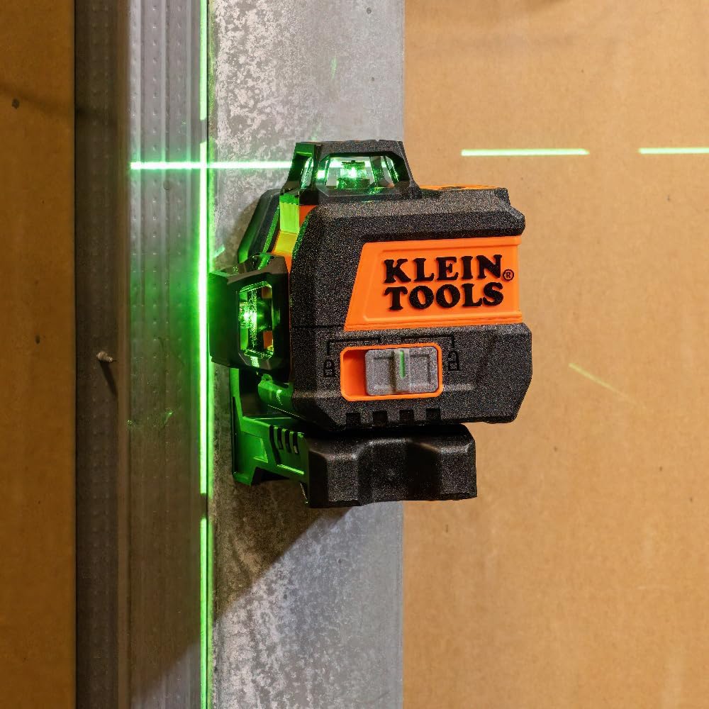 Compact Self-Leveling Laser Level, Green 360-Degree Planes, Rechargeable I34889