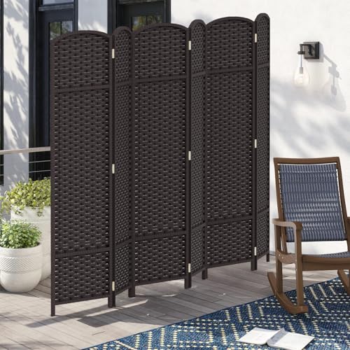 4 Panel Room Divider Screen 5.6 Ft Tall Folding Privacy Partition H959002