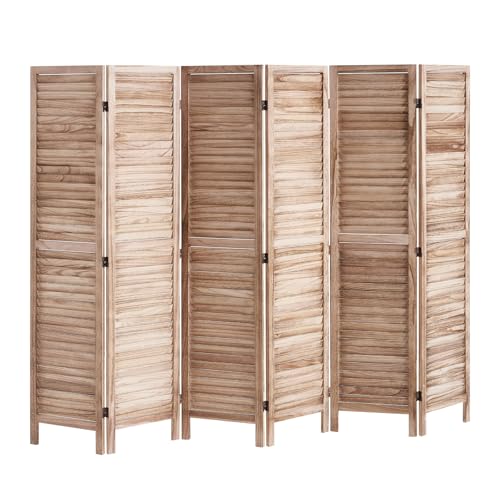 4 Panel Folding Wood Room Divider, 66.9 Inch Tall Privacy Screen I263