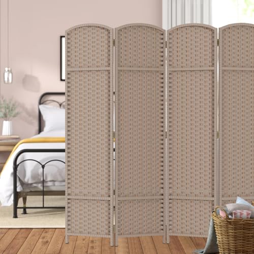 4 Panel Room Divider Screen 5.6 Ft Tall Folding Privacy Partition H959002