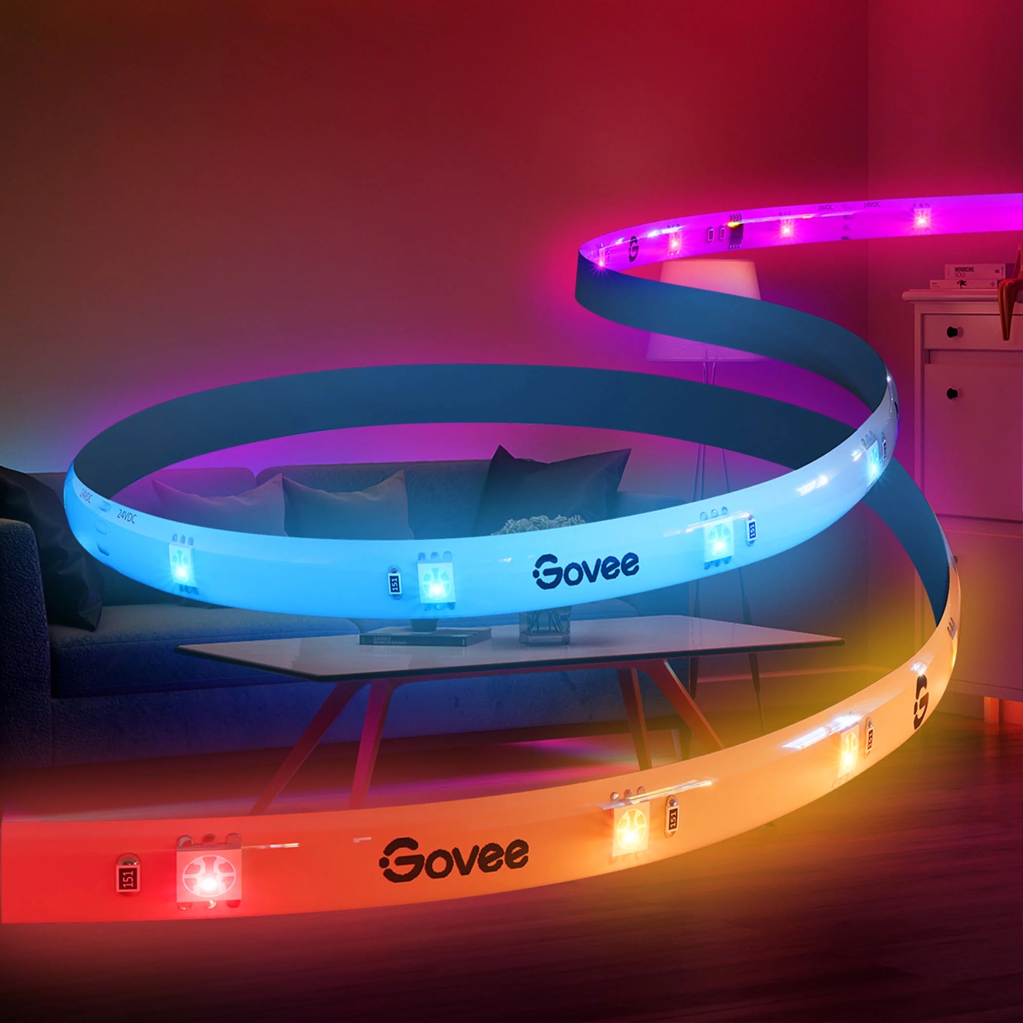 Wi-Fi RGBIC LED Strip Lights for Bedroom, App Control, Music Sync Q1154