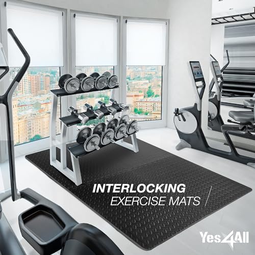 Puzzle Exercise Mat for Home Gym, EVA Interlocking Foam Floor Tiles with Border O344855