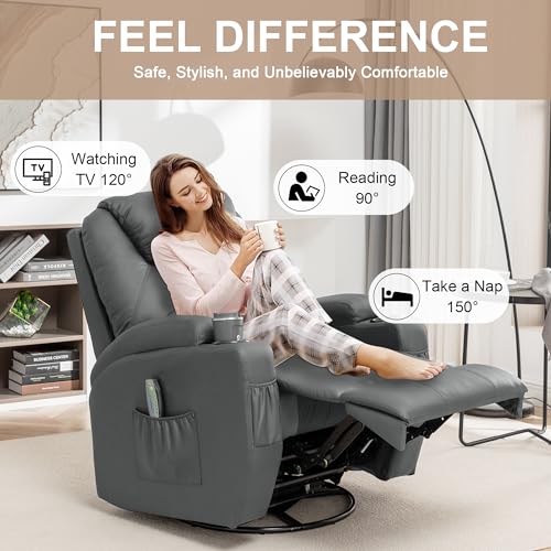 Rocking Recliner Chair with Massage and Heat for Adults H49678