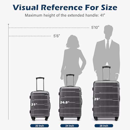 PC+ABS Spinner Suitcase with TSA Lock, 20/24/28 Inch Carry-On E252731