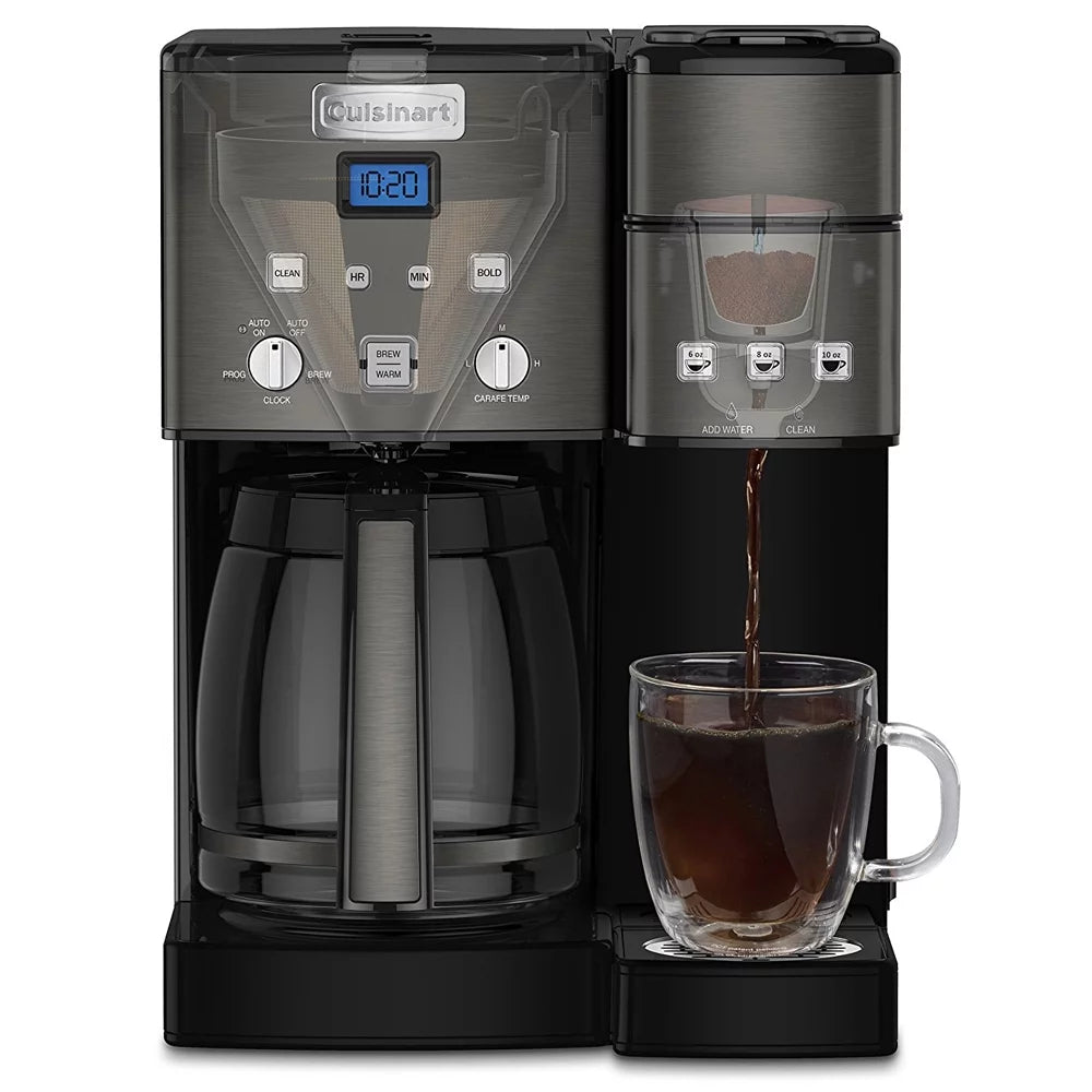 12-Cup Coffee Maker and Single-Serve Brewer, Black Stainless Z255