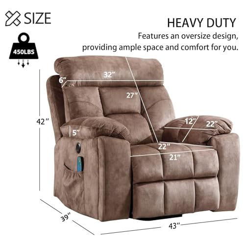 Large Power Lift Recliner Chair with Massage and Heat for Elderly Big and Tall People W6159