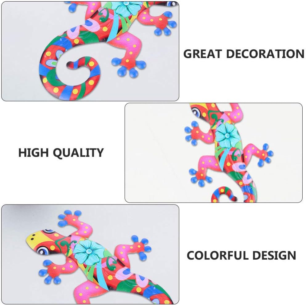 Iron Gecko Wall Art Decor 3D Metal Sculpture N749516