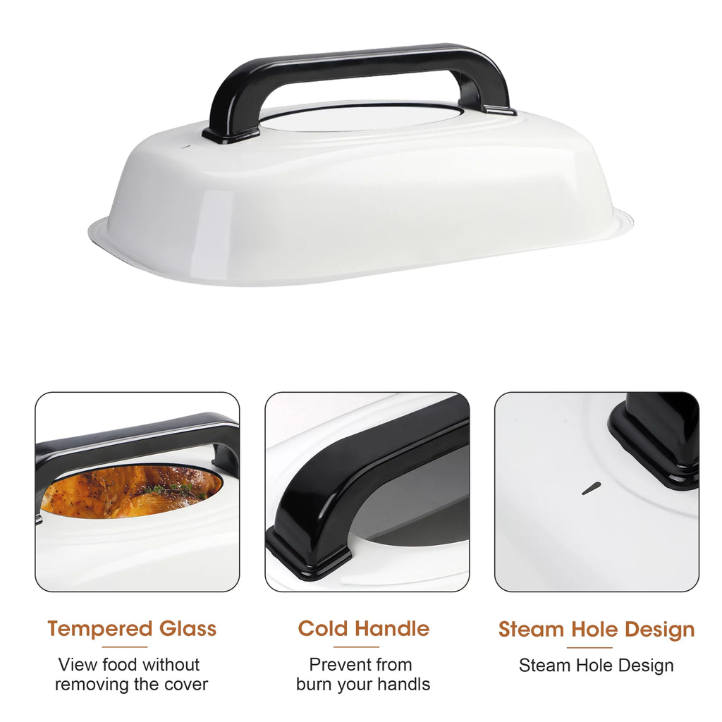 26 Quart Roaster Oven with Self-Basting Lid Removable Pan Stainless Steel R86257