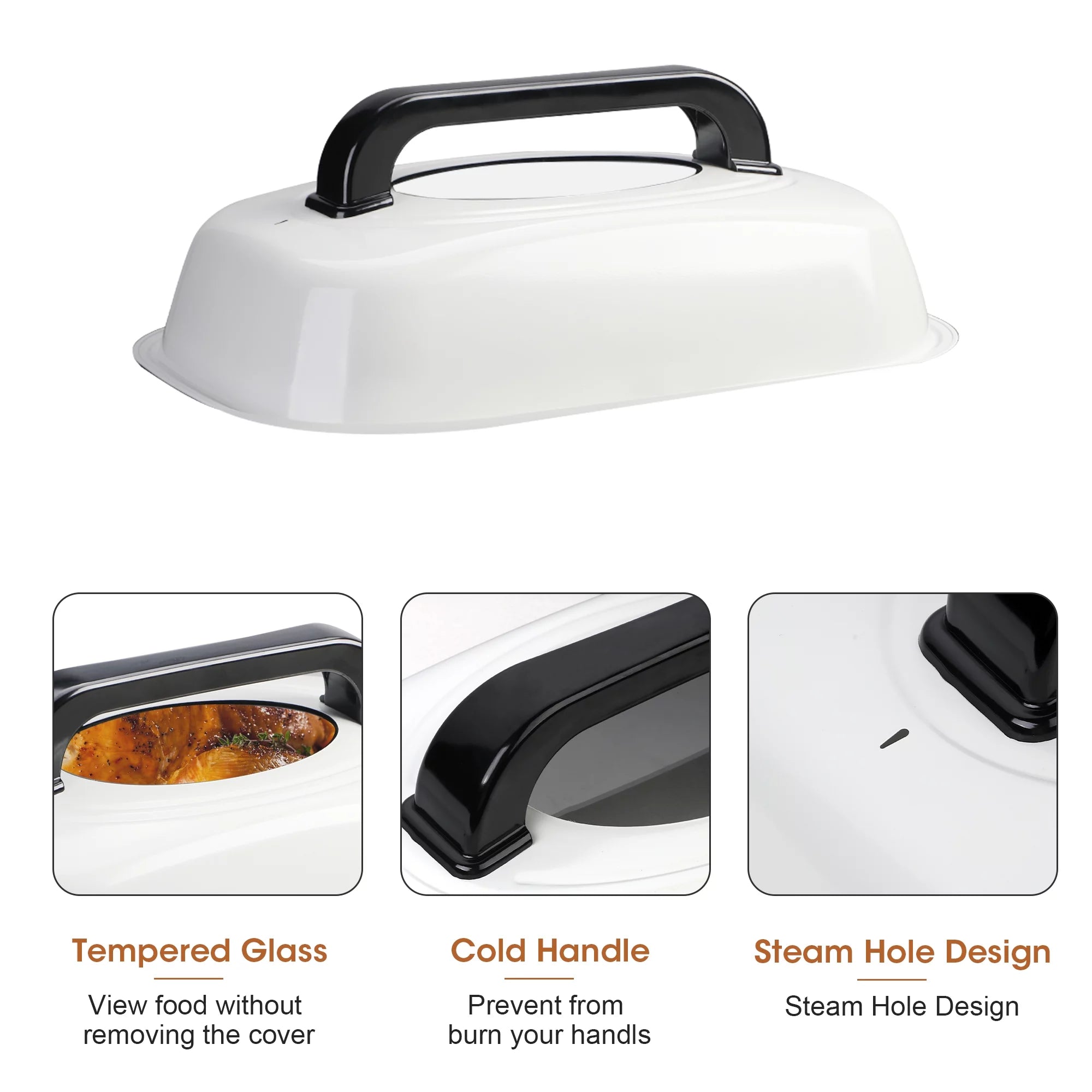 26 Quart Roaster Oven with Self-Basting Lid Removable Pan Stainless Steel R86257