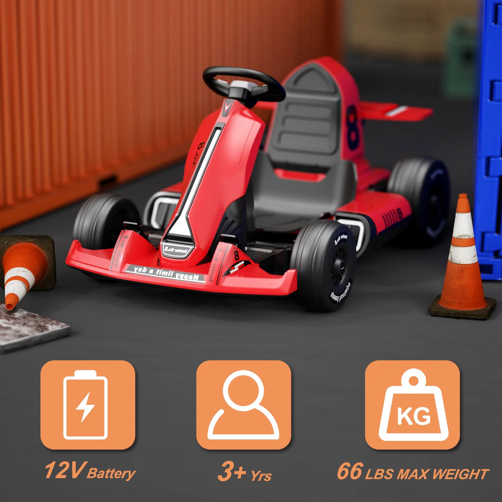 Electric Ride On Go Kart for Kids Adults, 12V Remote Control W62912