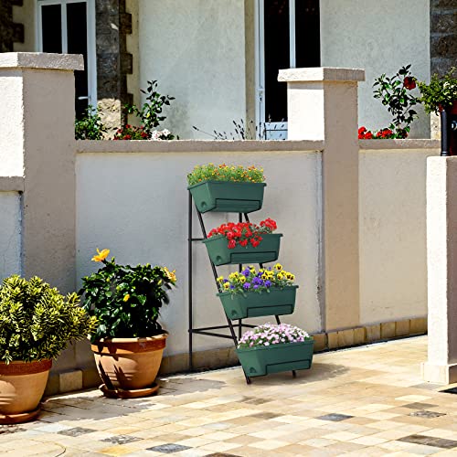 Raised Garden Bed 4 Tier Vertical Planter with Legs H80745