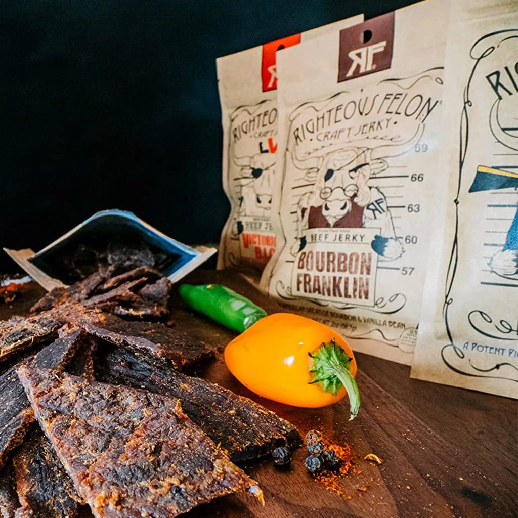 Beef Jerky and Meat Sticks Variety Pack, Low Calorie Gluten-Free Snacks, Spicy 6 Pack O528828