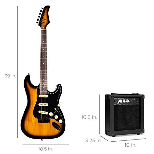 39in Full Size Beginner Electric Guitar Starter Kit with Case and Amp E13920