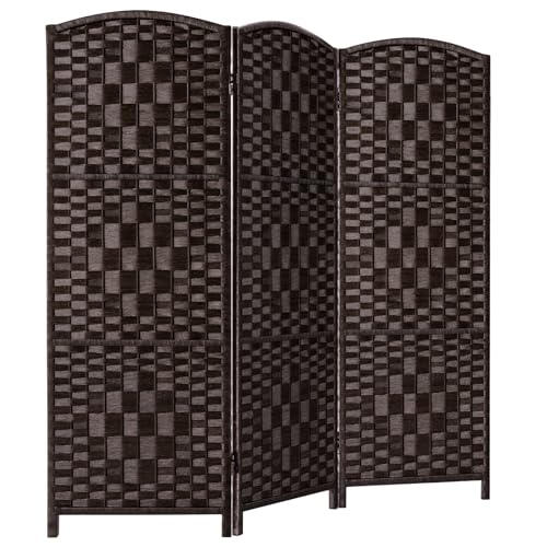 3 Panel Folding Room Divider, Dark Mocha Privacy Screen K453