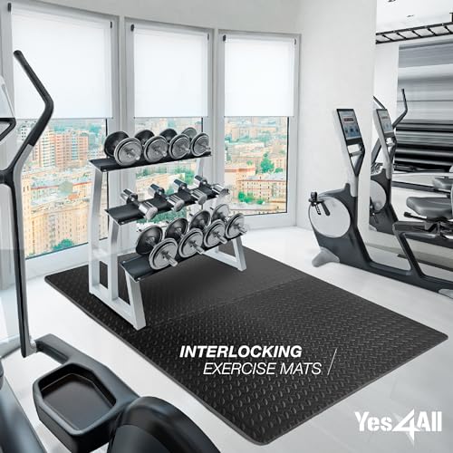 Puzzle Exercise Mat for Home Gym, EVA Interlocking Foam Floor Tiles with Border O344855