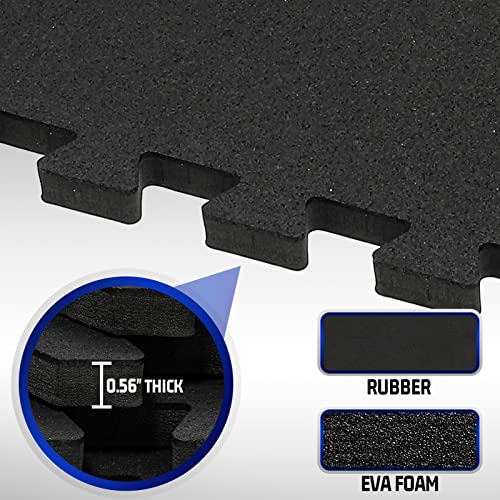 24 Pcs Interlocking Rubber Top Exercise Mats for Home Gym B471556