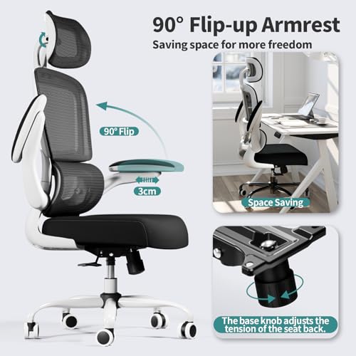 Ergonomic Mesh Office Chair with Wheels, High Back, 330 LBS Capacity A84765