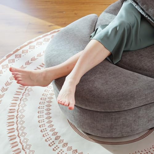 Round Swivel Barrel Chair with Ottoman for Living Room Bedroom G375183