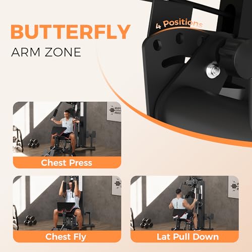 Home Gym Equipment with 150LBS Weight Stack and Pulley System Q481893