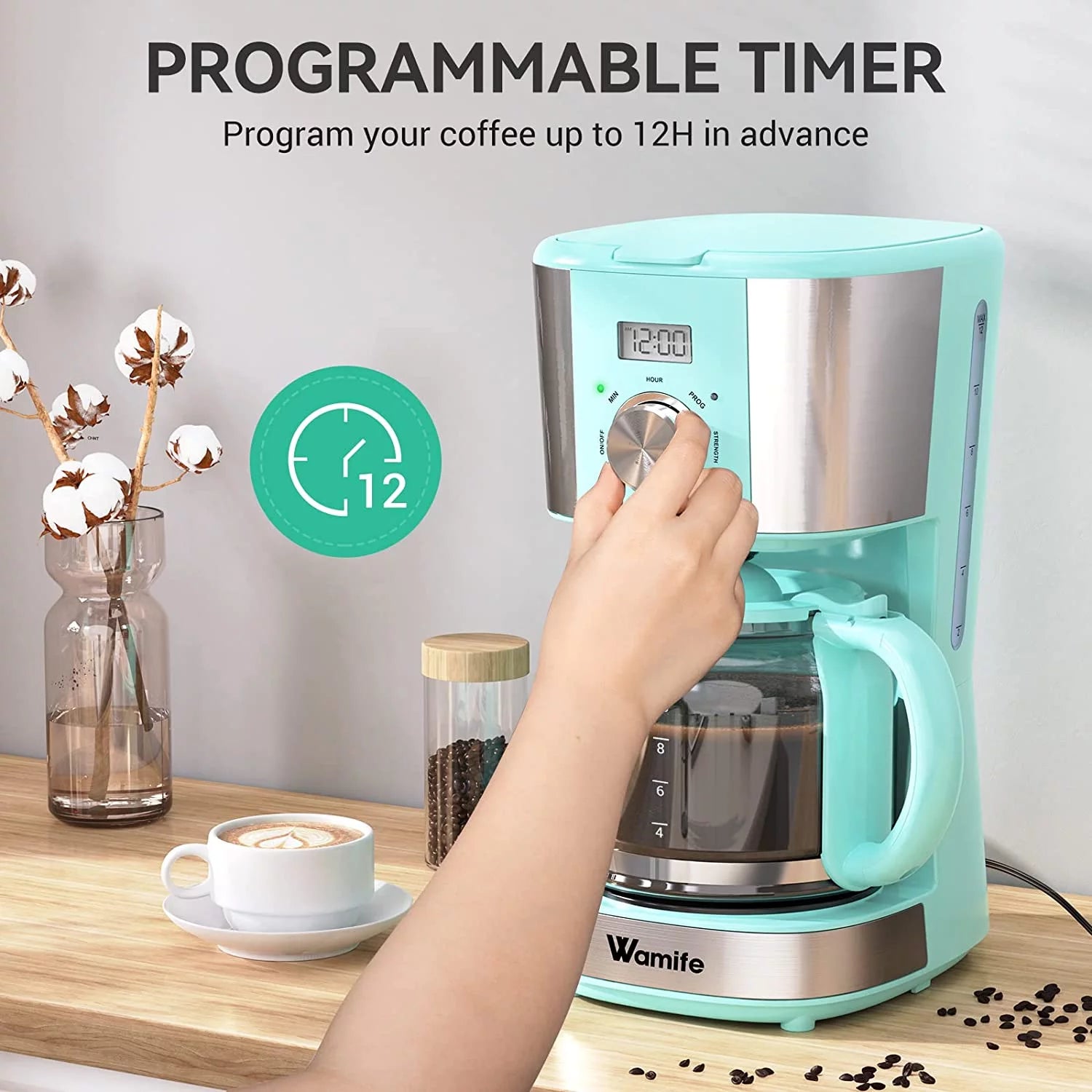 12-Cup Programmable Coffee Maker with Timer O965