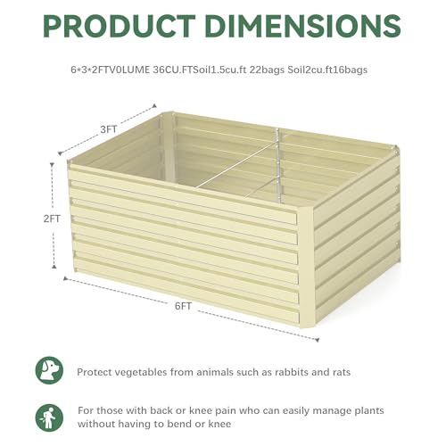 Galvanized Raised Garden Bed 8x4x2ft, Large Metal Planter Box for Outdoor Vegetables, Flowers & Herbs D2106