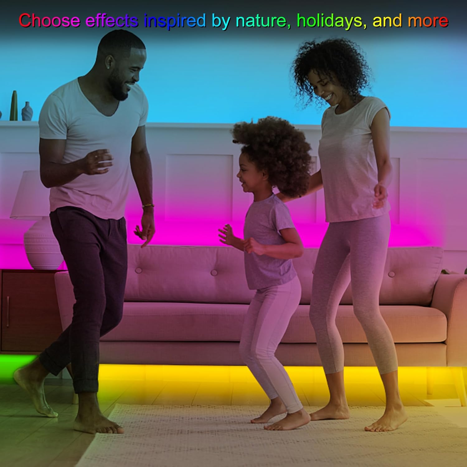 RGB LED Strip Lights Battery Powered, 16.4FT 150 LED with Remote Controller K20750