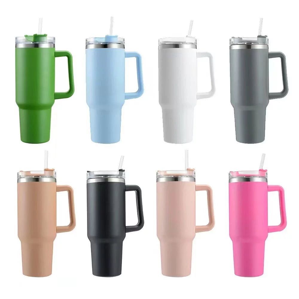 40 oz Stainless Steel Insulated Travel Tumbler with Straw J8233