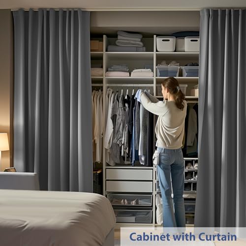 Room Divider Curtain Track Set, Blackout Panel, 8.3ft Wide A844312