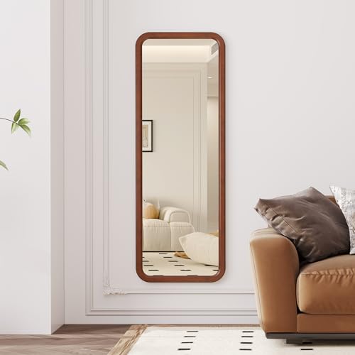 63"x18" Wooden Full Length Mirror, Standing Floor Mirror for Bedroom F624