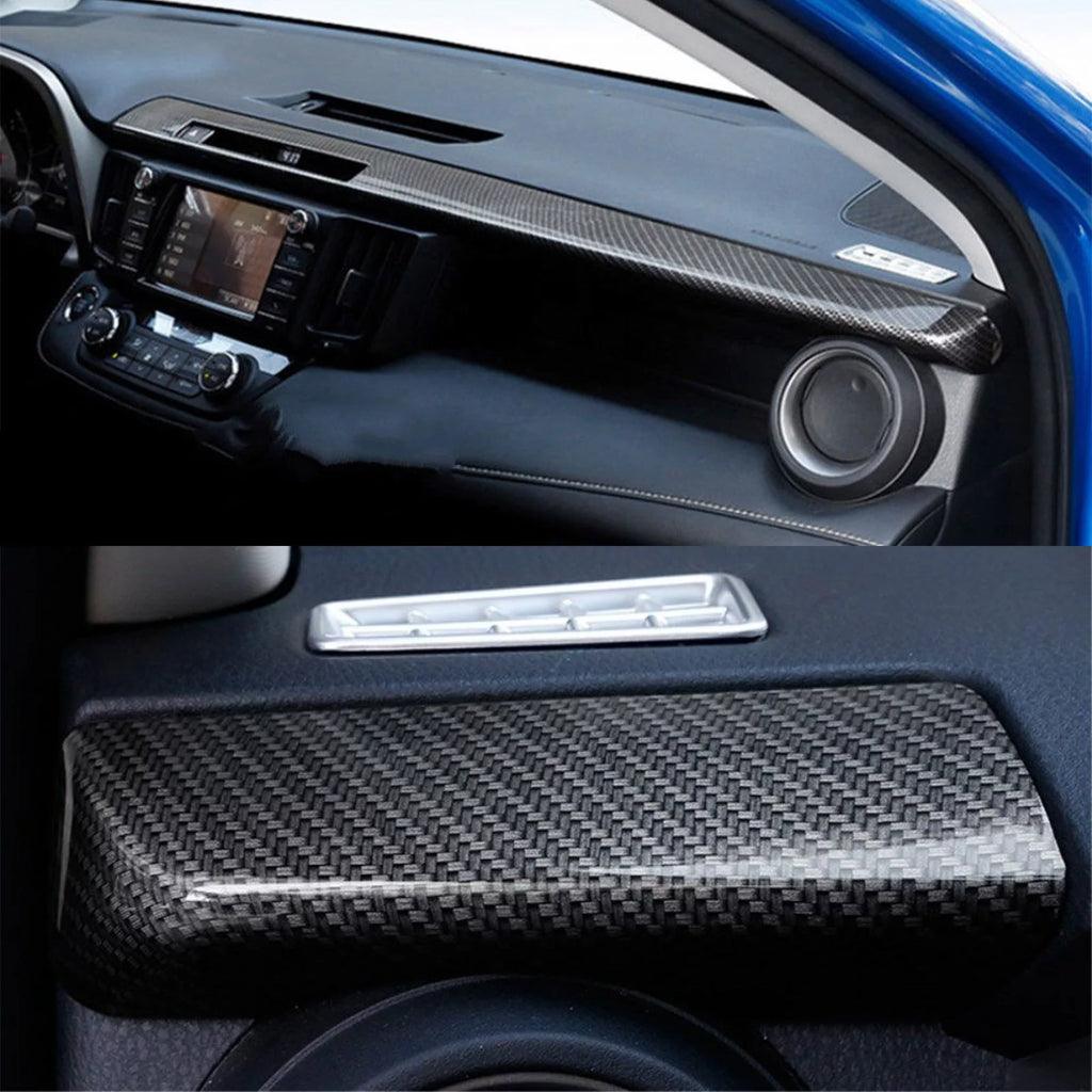 ABS Carbon Fiber Dashboard Console Panel Cover Trim for Toyota RAV4 2016-2018 B690