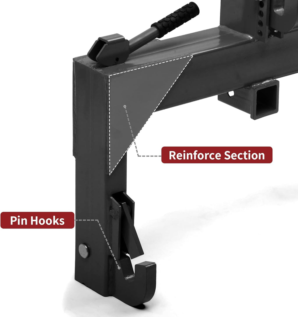 3 Point Quick Hitch, 3000 lbs with 2" Receiver for Category 1 & 2 Tractors G308205